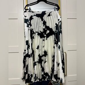 ASOS Black and White Pleated Midi Skirt